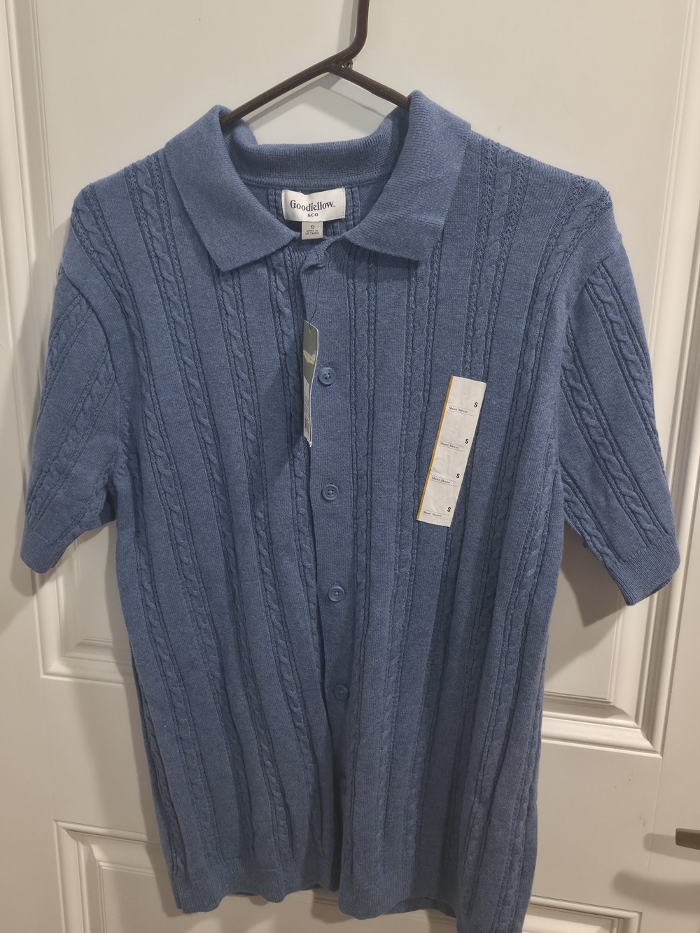 Goodfellow & Co Blue Cable-Knit Polo Cardigan